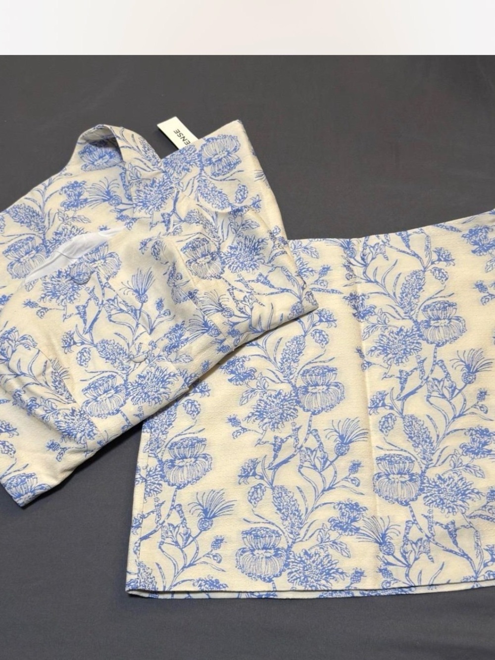 Blue Floral Two-Piece Dress Set - Picture 7 of 9